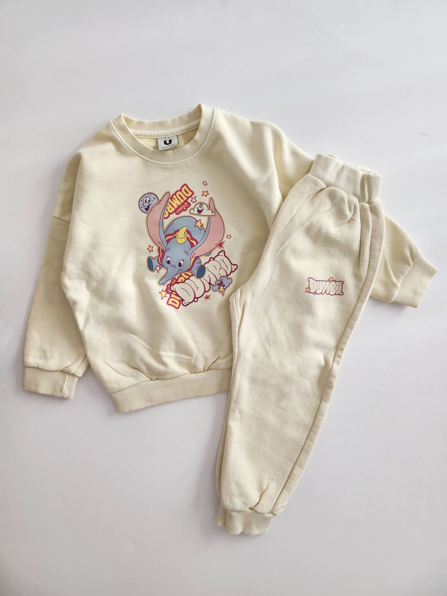 Toddler Disney Dumbo Print Cotton Sweatshirt and Jogger Pants Set (2-7y) - 2 Colors - AT NOON STORE