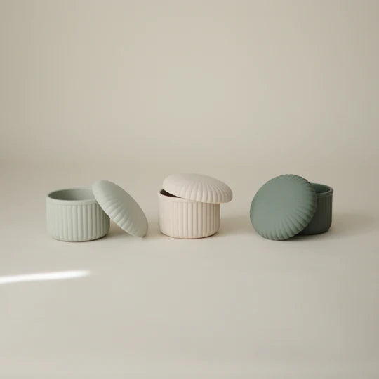 Mushie Silicone Baby Food Containers 3-Pack - Green Combo - AT NOON STORE