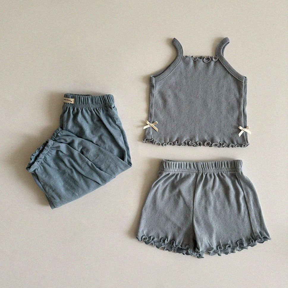 Baby/Toddler Aosta SS25 Pointelle Lettuce-Edge Shorts (3m-5y)- 3 Colors - AT NOON STORE