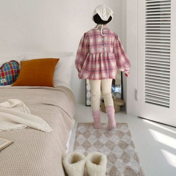 Toddler W24 Plaid Ruffle Blouse (1-6y) - 2 Colors - AT NOON STORE