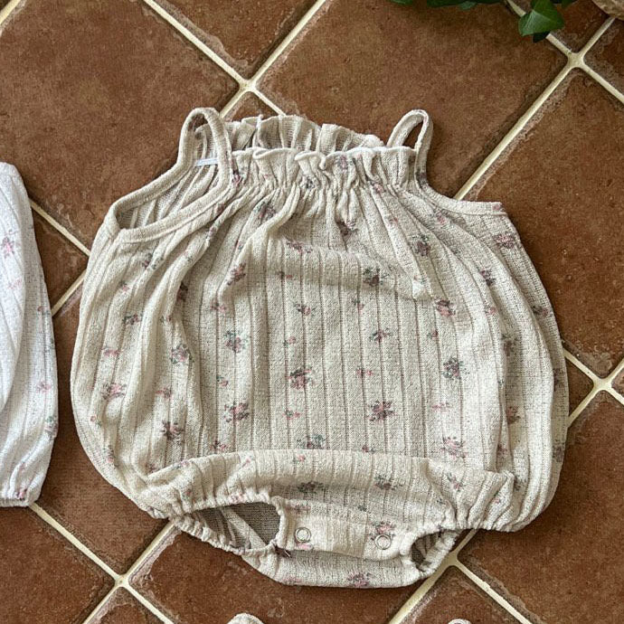 Baby Lala SS25 Floral Spaghetti Strap Bubble Romper (6-24m) - 2 Colors - AT NOON STORE