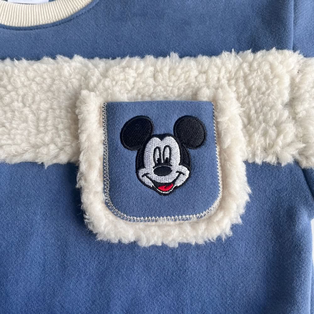Toddler Mickey Sherpa Trim Pocket Top and Jogger Pants Set (1-6y) - Blue - AT NOON STORE