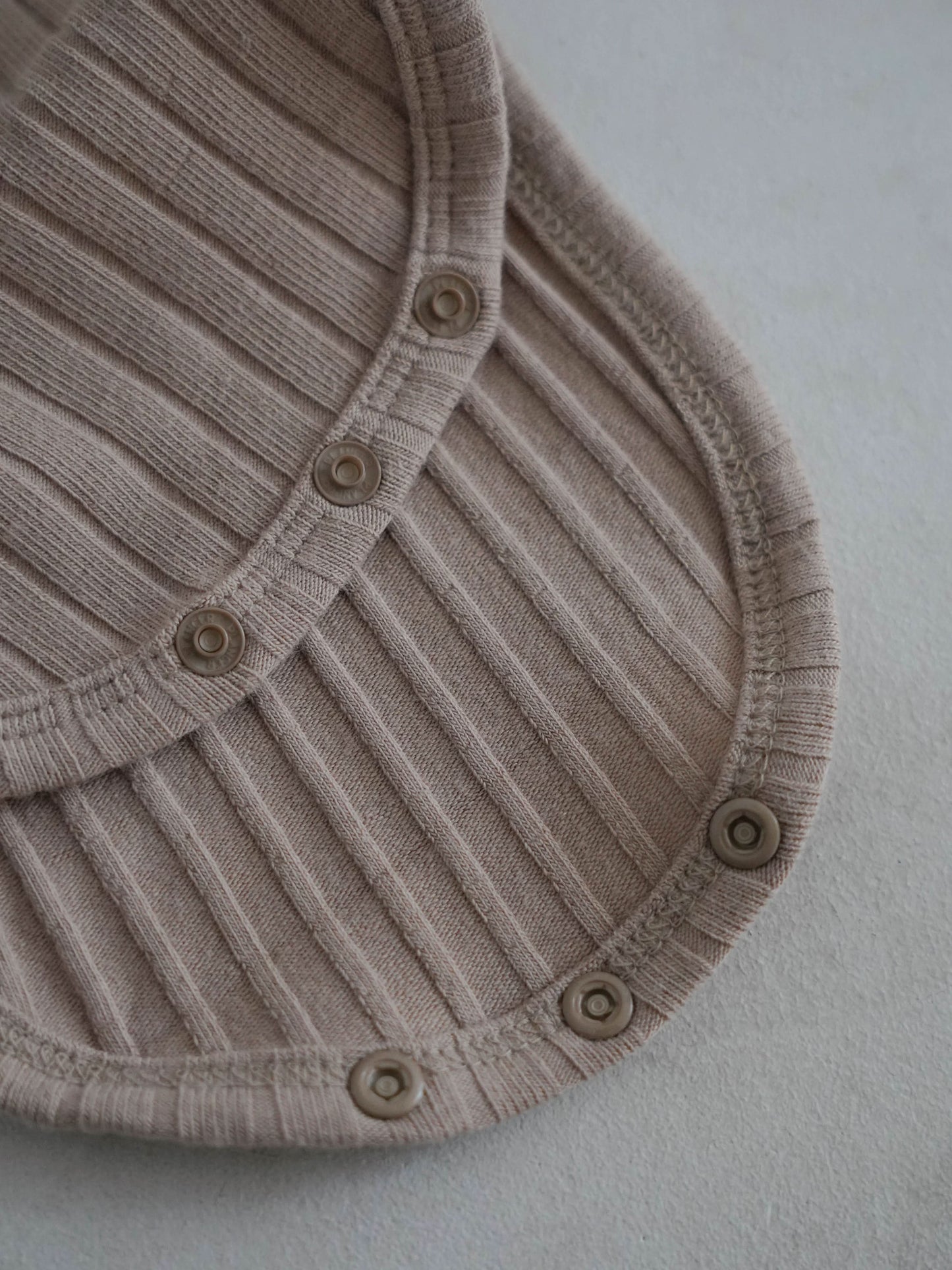 Baby Stitch Detail Ribbed Bodysuit and Pants Set (3-12m)- Beige - AT NOON STORE