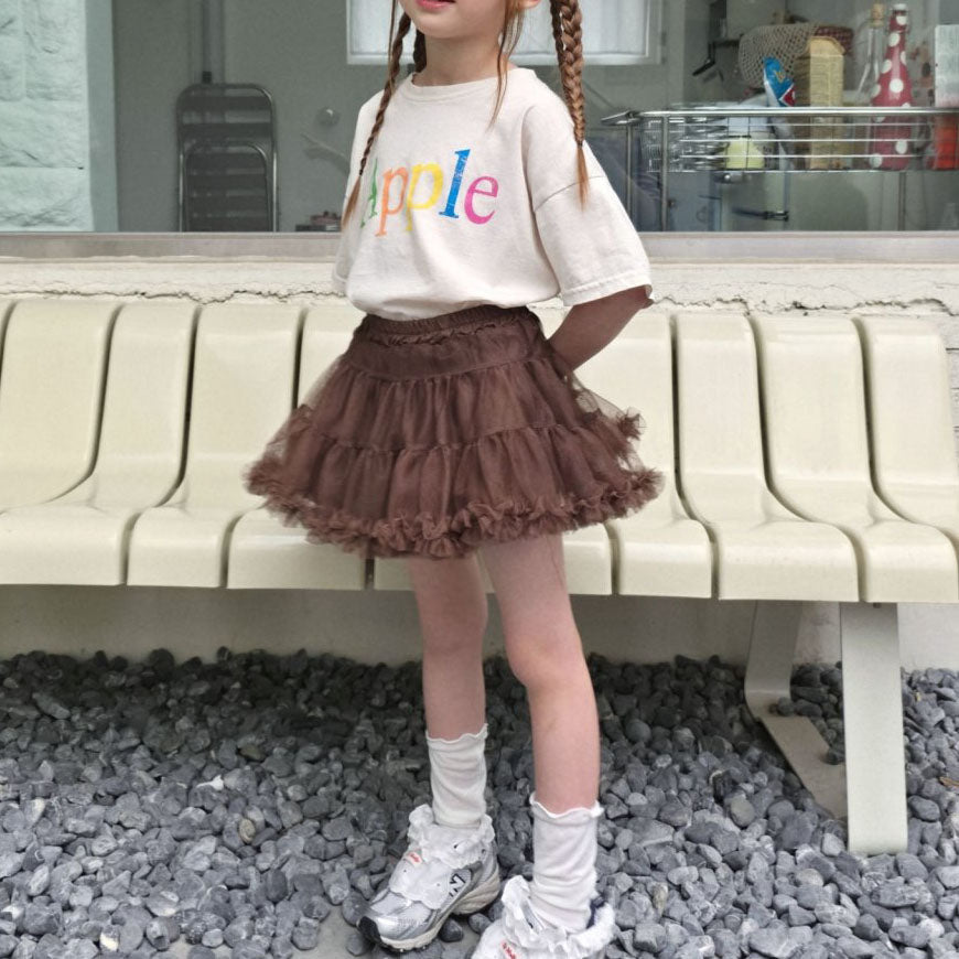Kids SS25 APPLE Short Sleeve Loose Fit Top (2-7y) - 2 Colors - AT NOON STORE