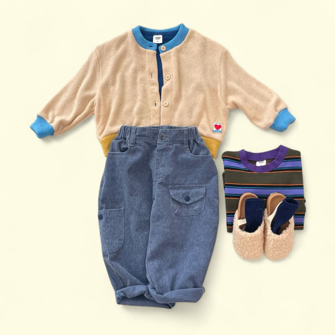 Toddler F25 Contrast Hem Cardigan (3-7y) - 2 Colors - AT NOON STORE