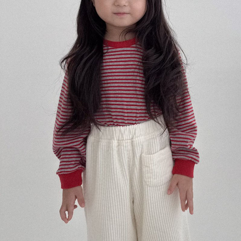 Toddler Bella F25 Ribbed Stripe Long Sleeve Top (1-6y) - 2 Colors - AT NOON STORE