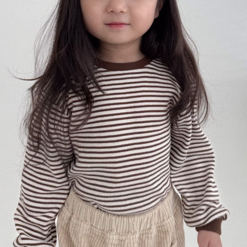Toddler Bella F25 Ribbed Stripe Long Sleeve Top (1-6y) - 2 Colors - AT NOON STORE