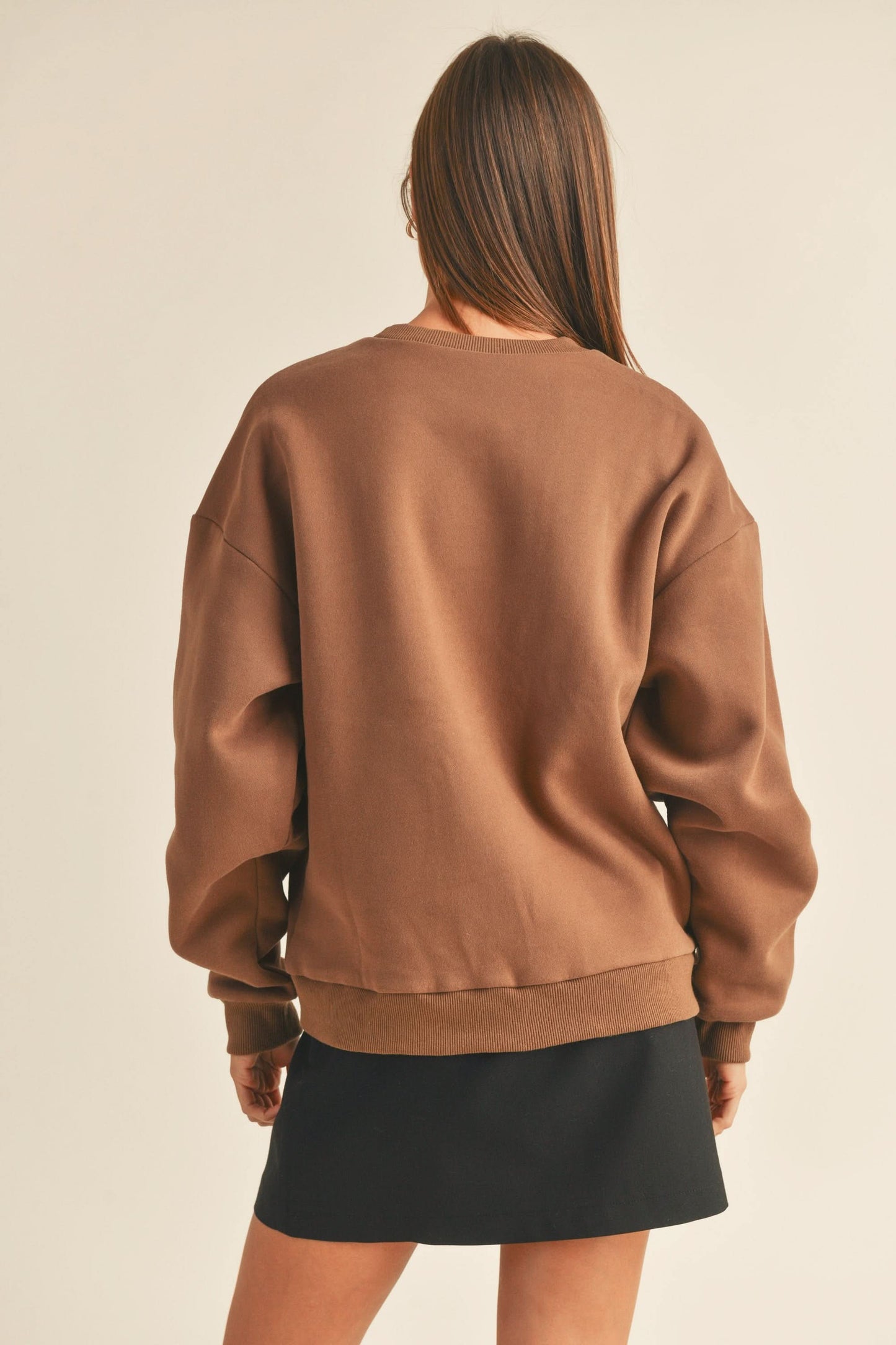 Women Chenille Embroidered Letter Patch Sweater -Los Angeles - AT NOON STORE