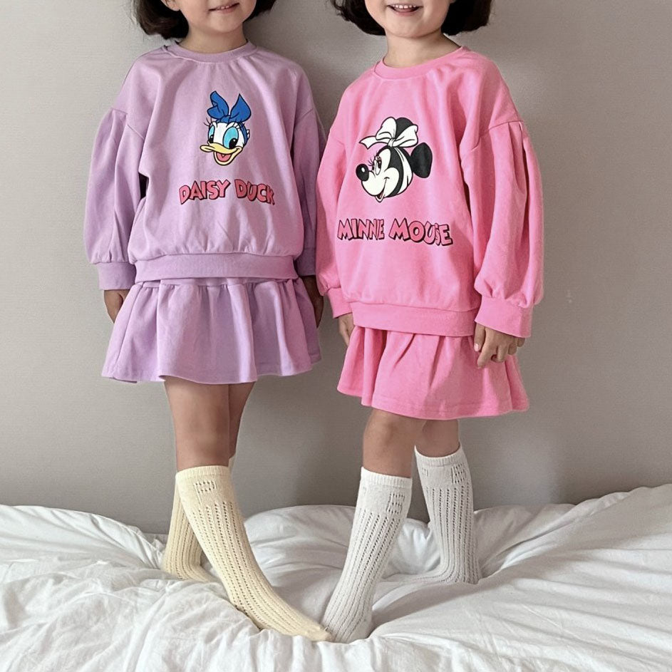 Toddler F25 Disney Puff Long Sleeve Sweatshirt and Flare Skort Set (1-6y) -2 Colors - AT NOON STORE