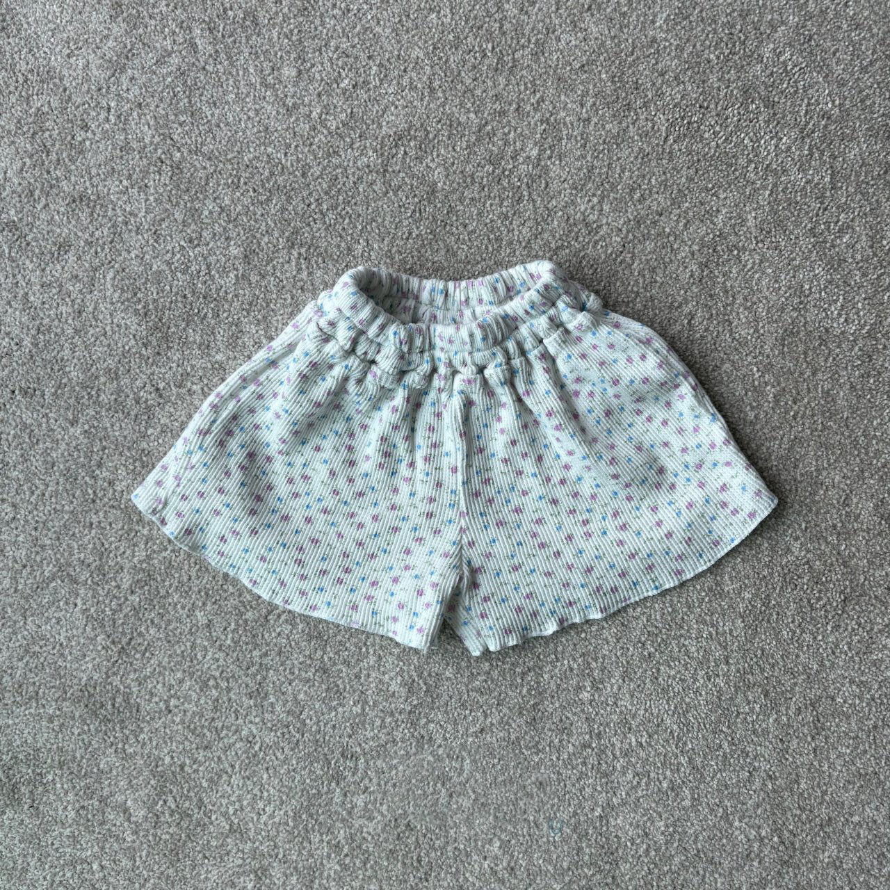 Toddler SS25 Floral Waffle Shorts (1-7y) - Ivory