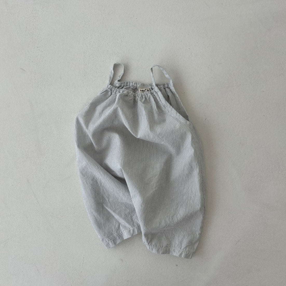 Baby Land SS25 Stripe Overalls (4-15m) - Sky Blue