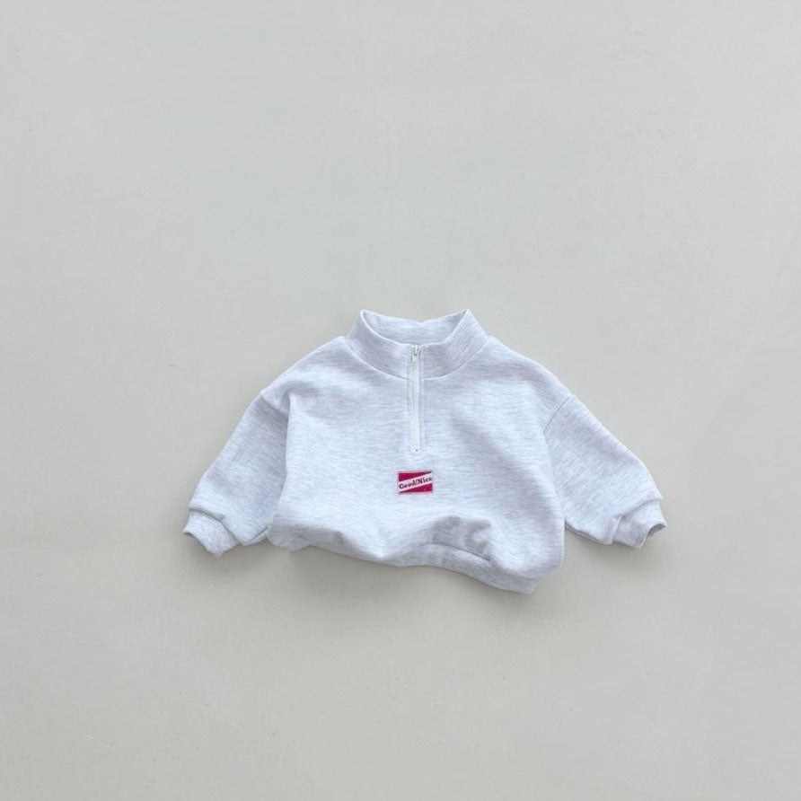Baby/Toddler F25 Half-Zip Long Sleeve Pullover(4m-6y) - Heather Gray - AT NOON STORE