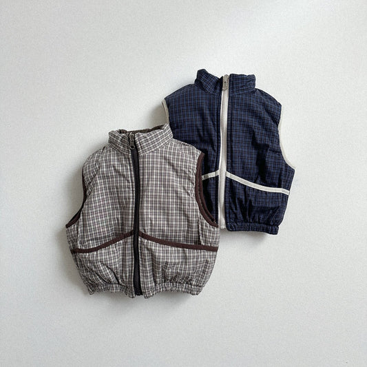 Toddler W25 Plaid Reversible Vest (2-7y) - 2 Colors