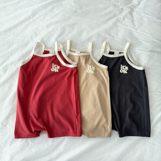 Toddler S25 'it's OK' Short Overalls (2-5y)- 3 Colors - AT NOON STORE