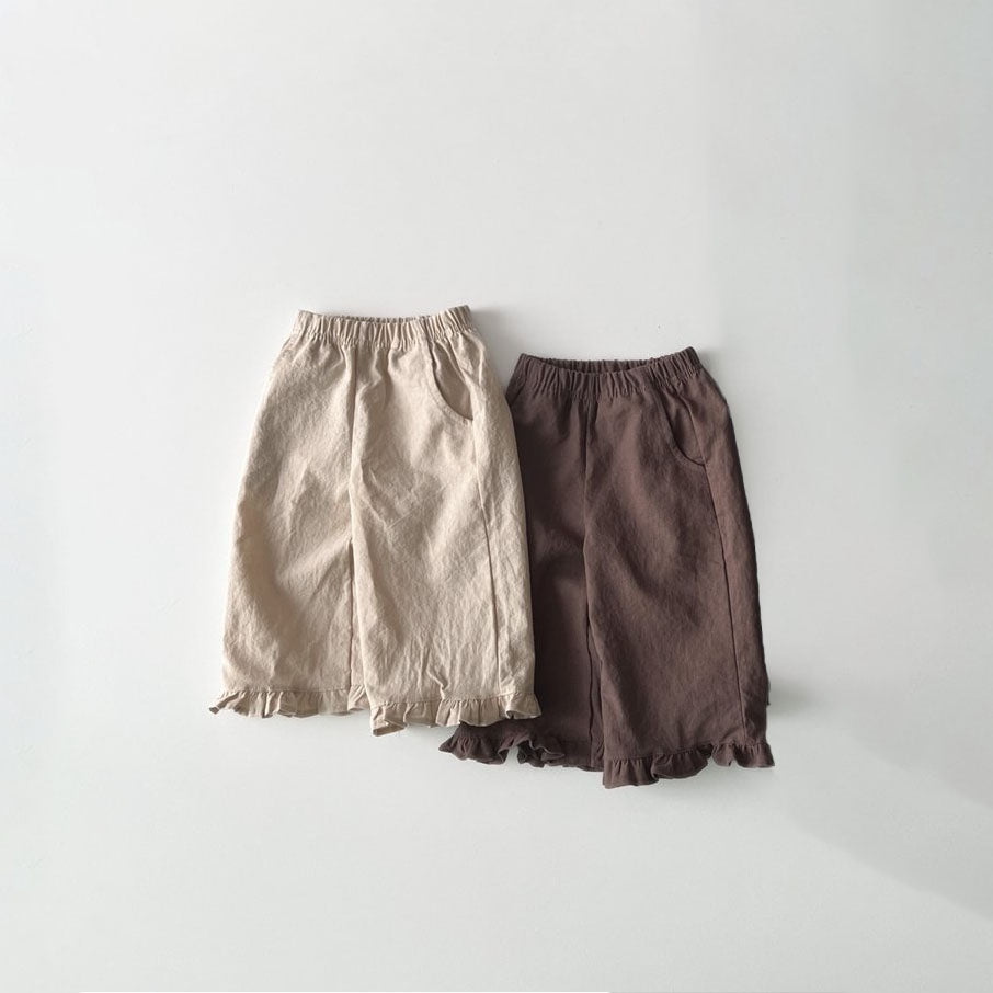 Kids SS25 Frill Detail Wide Pants (1-6y) - 2 Colors - AT NOON STORE