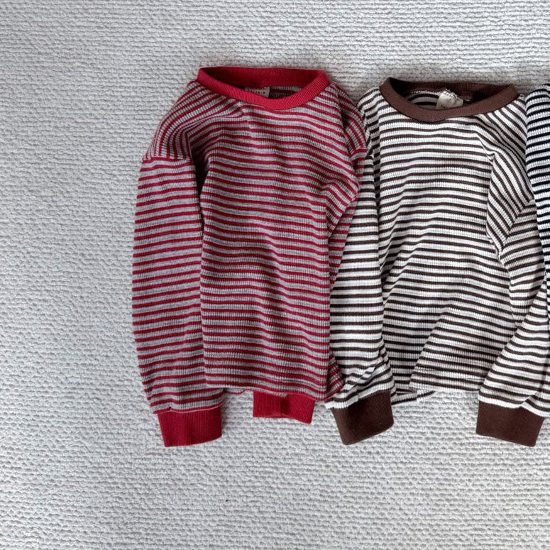 Toddler Bella F25 Ribbed Stripe Long Sleeve Top (1-6y) - 2 Colors - AT NOON STORE