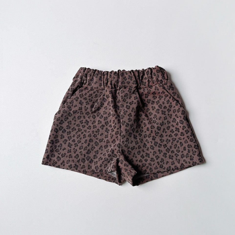 Kids SS25 Cheetah Shorts (2-7y) - Brown - AT NOON STORE