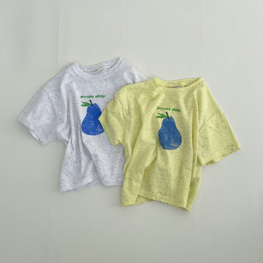 Toddler S25 Confetti Pear Print Short Sleeve Top (1-7y) - 2 Colors - AT NOON STORE