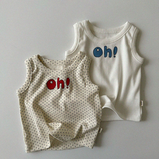 Baby/Toddler Aosta SS25 'Oh' Ribbed Sleeveless Top  (3m-5y)- 2 Colors - AT NOON STORE