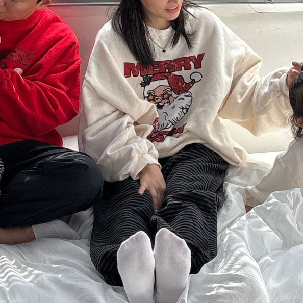 Toddler W25 Merry Christmas Long Sleeve Sweatshirt (1-7y, Adult) - 2 Colors