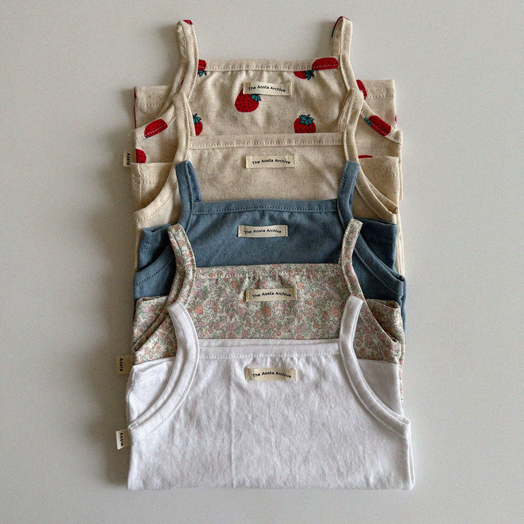 Baby/Toddler Aosta SS25 Linen Cotton Noodle Strap Top (3m-5y)- 5 Colors - AT NOON STORE