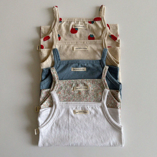 Baby/Toddler Aosta SS25 Linen Cotton Noodle Strap Top (3m-5y)- 5 Colors - AT NOON STORE