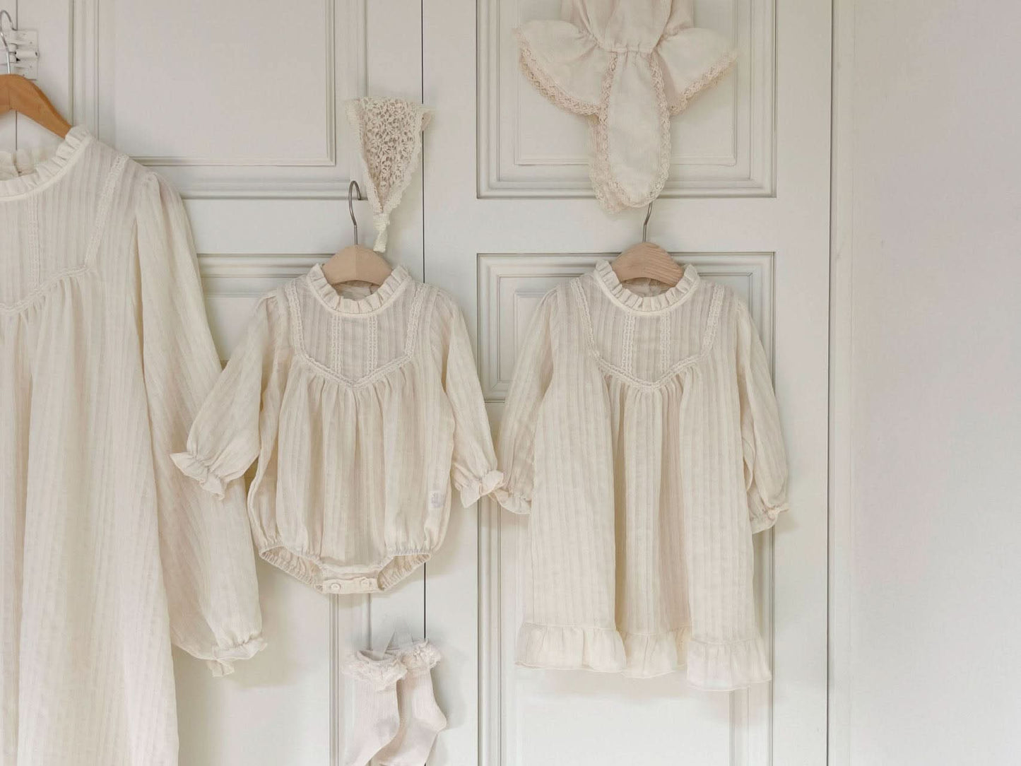 Toddler Ruffle Trim Lace York Dress (1-5y) - Cream - AT NOON STORE