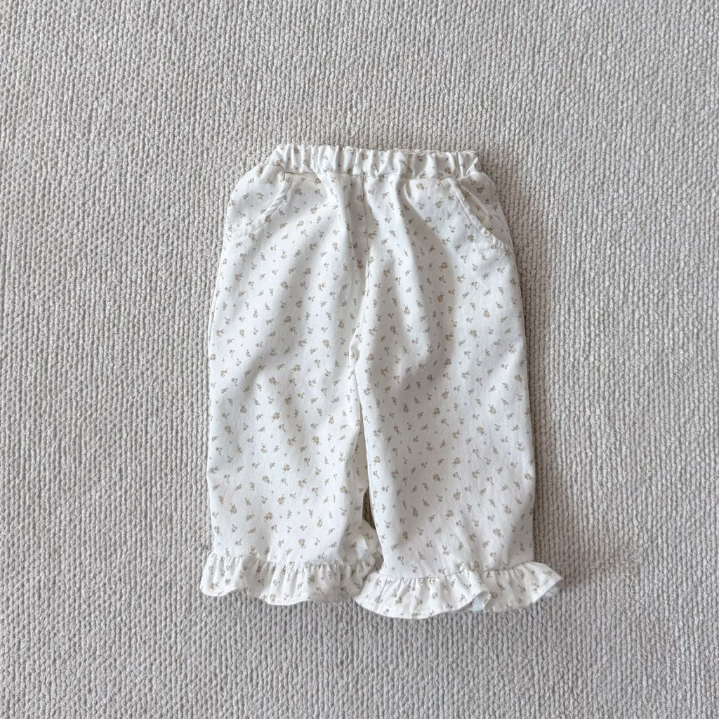 Baby Bella F25 Floral Frill Pants (6m-3y) - Ivory - AT NOON STORE