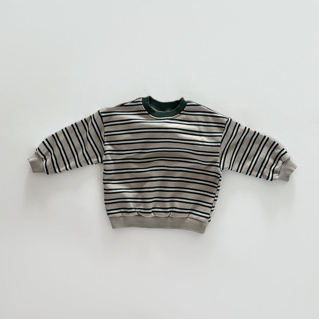 Toddler F25 Stripe Long Sleeve Sweatshirt (12m-7y) - Green - AT NOON STORE