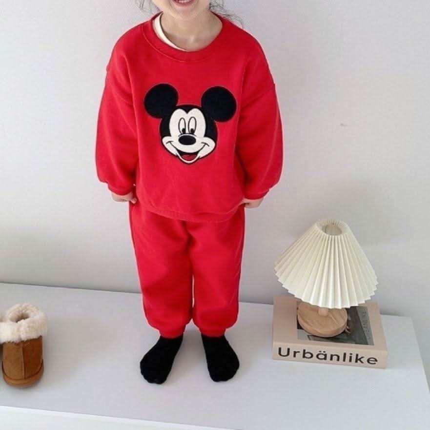 Toddler Disney Mickey Face Christmas Sweatshirt and Jogger Pants Set (1-6y) - 2 Colors - AT NOON STORE