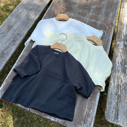 Kids Side Seam Short Sleeve Top (2-6y) - 2 Colors - AT NOON STORE