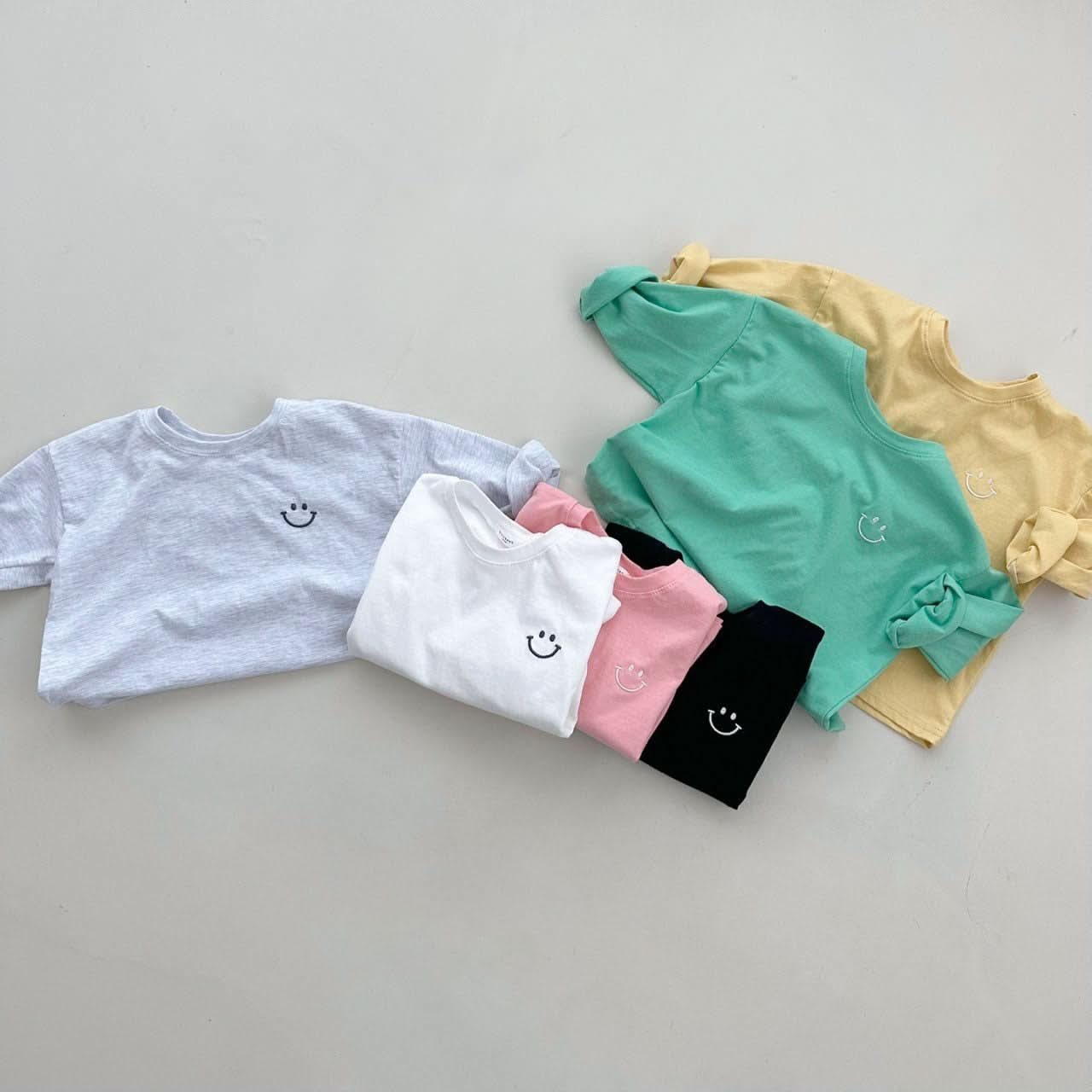 Kids Smile Embroidery Bagic Long Top (3m-6y) - 6 Colors - AT NOON STORE