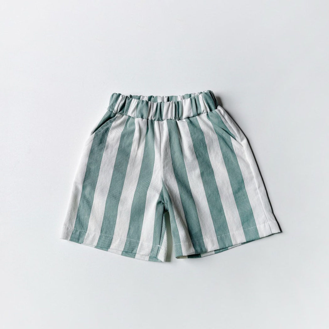 Kids SS25 Striped Shorts (2-7y) - Mint - AT NOON STORE