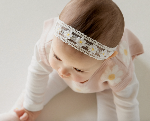 Baby Daisy Mesh Lace Headband (3-18m)