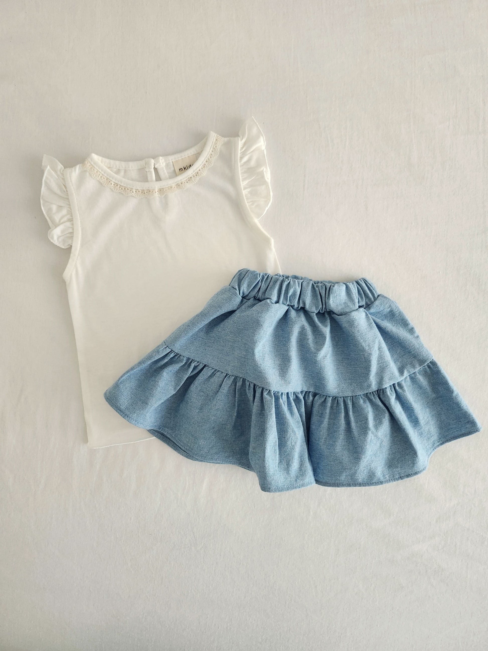 Toddler Ruffle Sleeve Top (6m-5y) - Ivory - AT NOON STORE