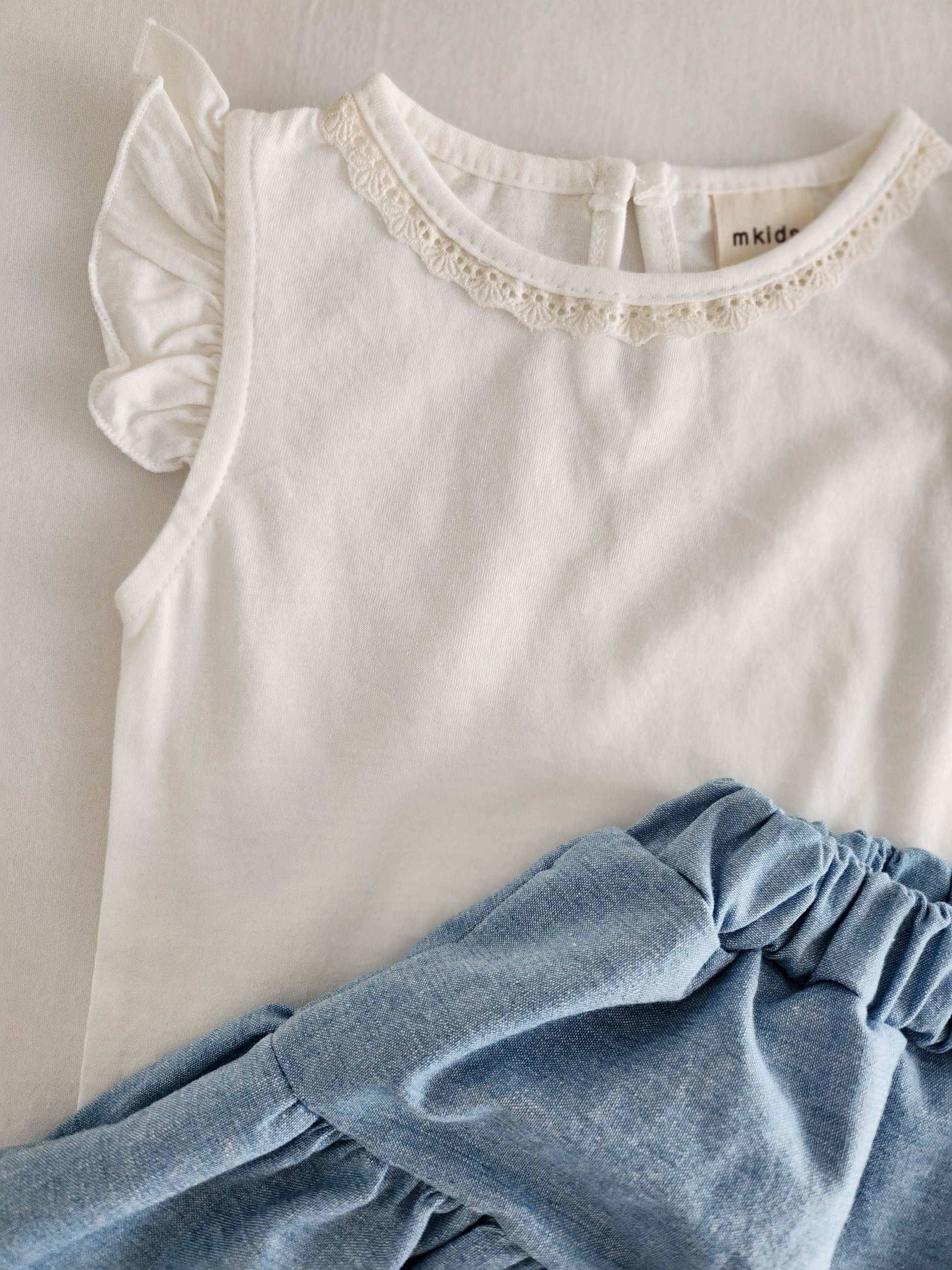 Toddler Ruffle Sleeve Top (6m-5y) - Ivory - AT NOON STORE