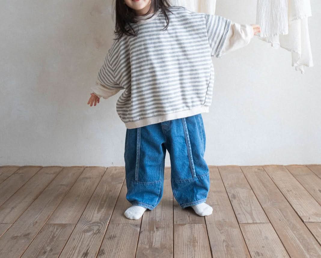 Toddler Anggo Layered Sleeve Stripe Sweatshirt (1-6y) - 2 Colors - AT NOON STORE