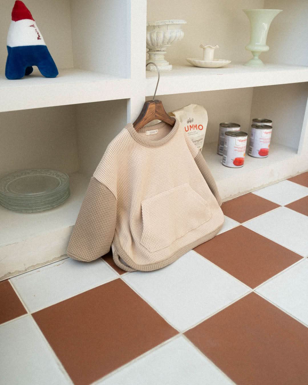 Toddler Anggo Kangaroo Pocket Waffle Top (1-6y) - 2 Colors - AT NOON STORE