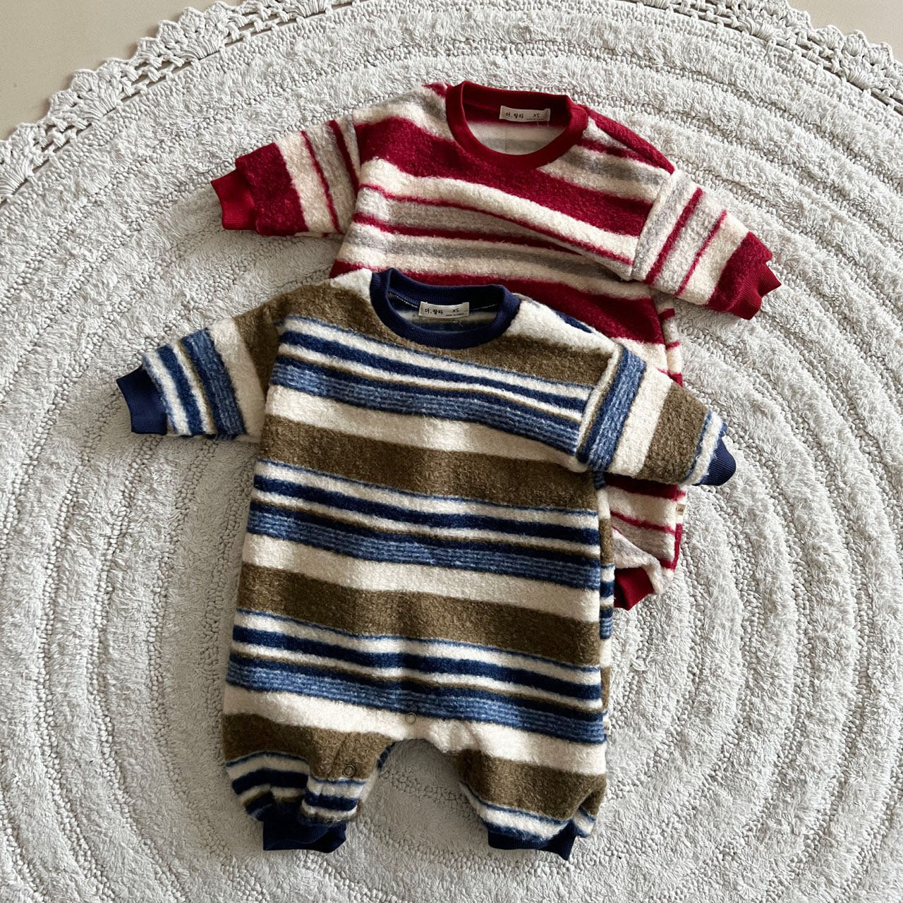 Baby Lala FW25 Stripe Fluffy Romper (6-24m) - 2 Colors - AT NOON STORE