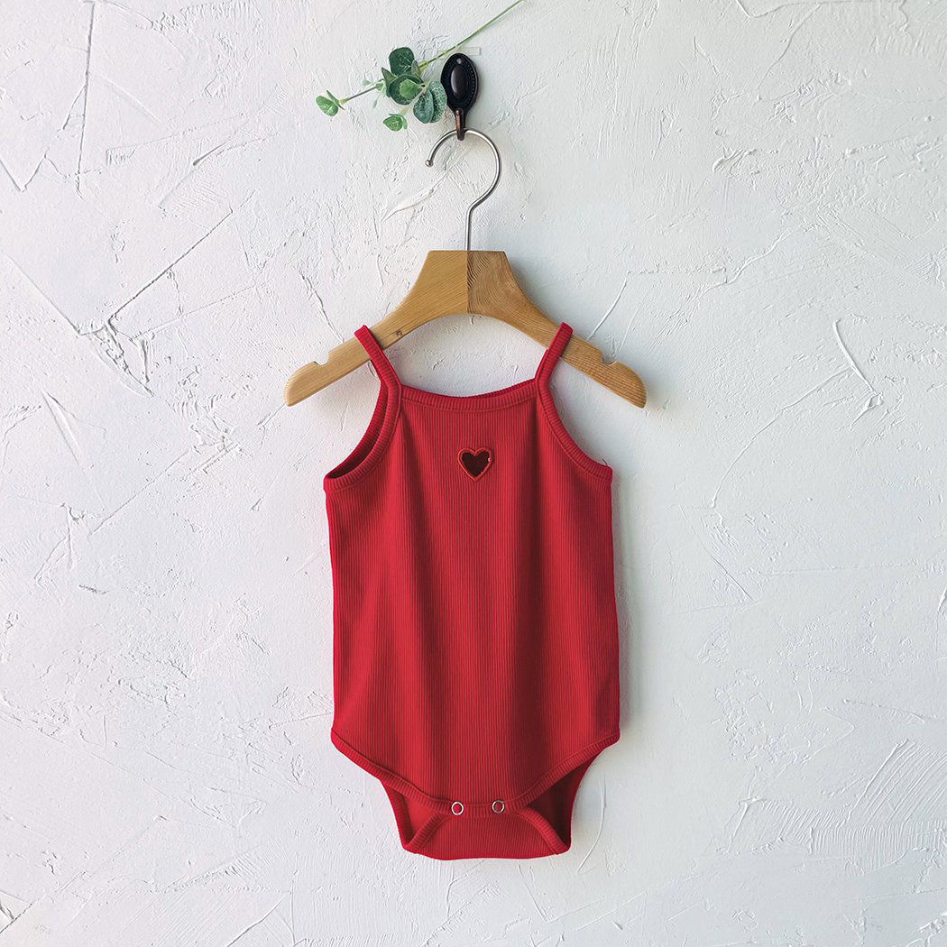 Baby Milk SS25 Noodle Strap Heart Cut Out Romper (3-18m) - 2 Colors - AT NOON STORE