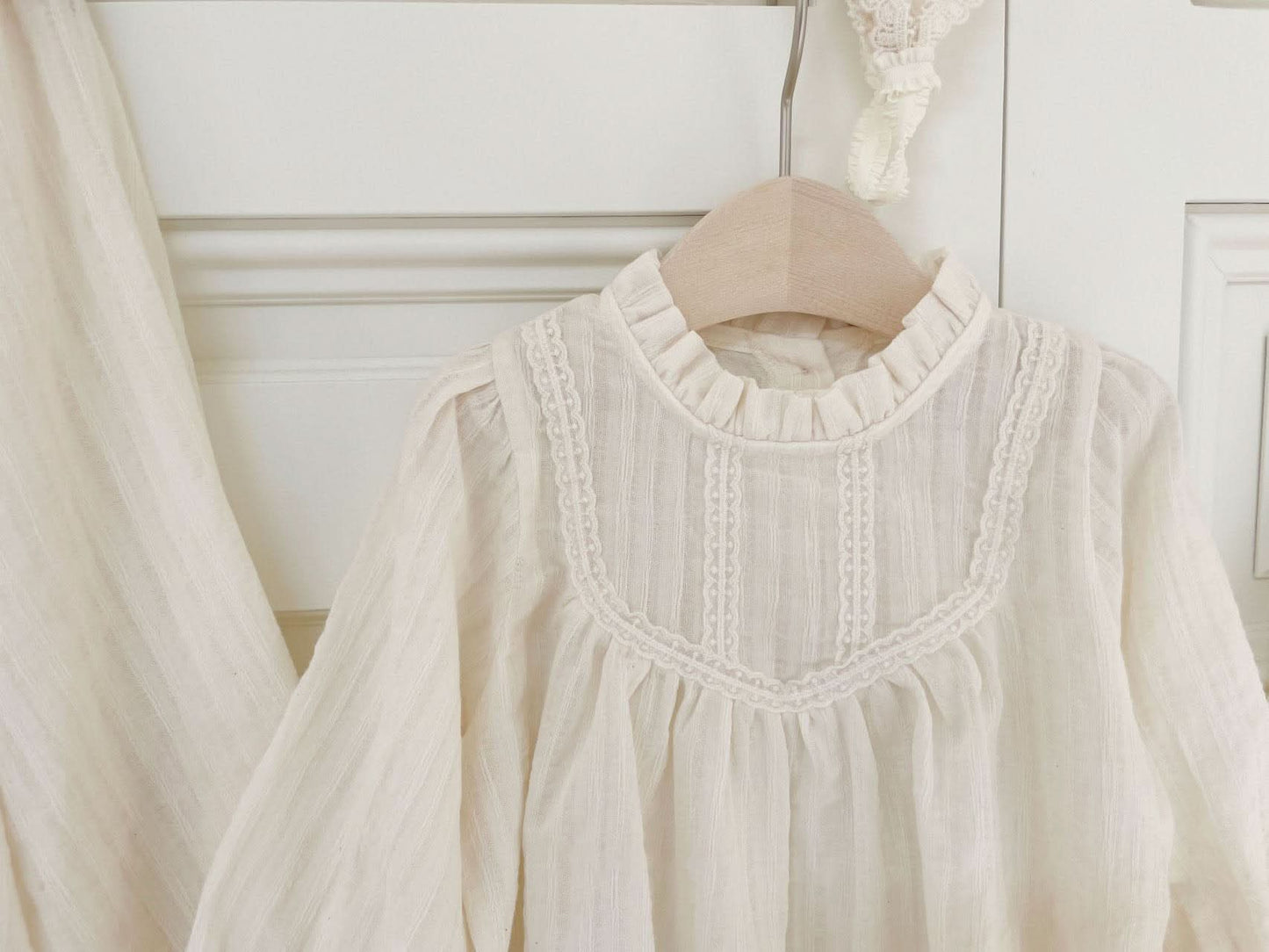 Toddler Ruffle Trim Lace York Dress (1-5y) - Cream - AT NOON STORE