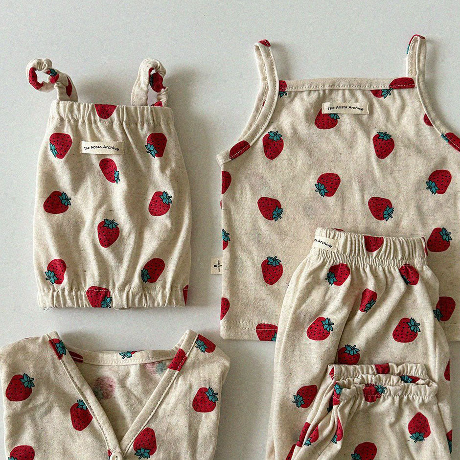 Baby/Toddler Aosta SS25 Cotton Elastic Strap Cropped Tank Top (1-7y)- 2 Colors - AT NOON STORE