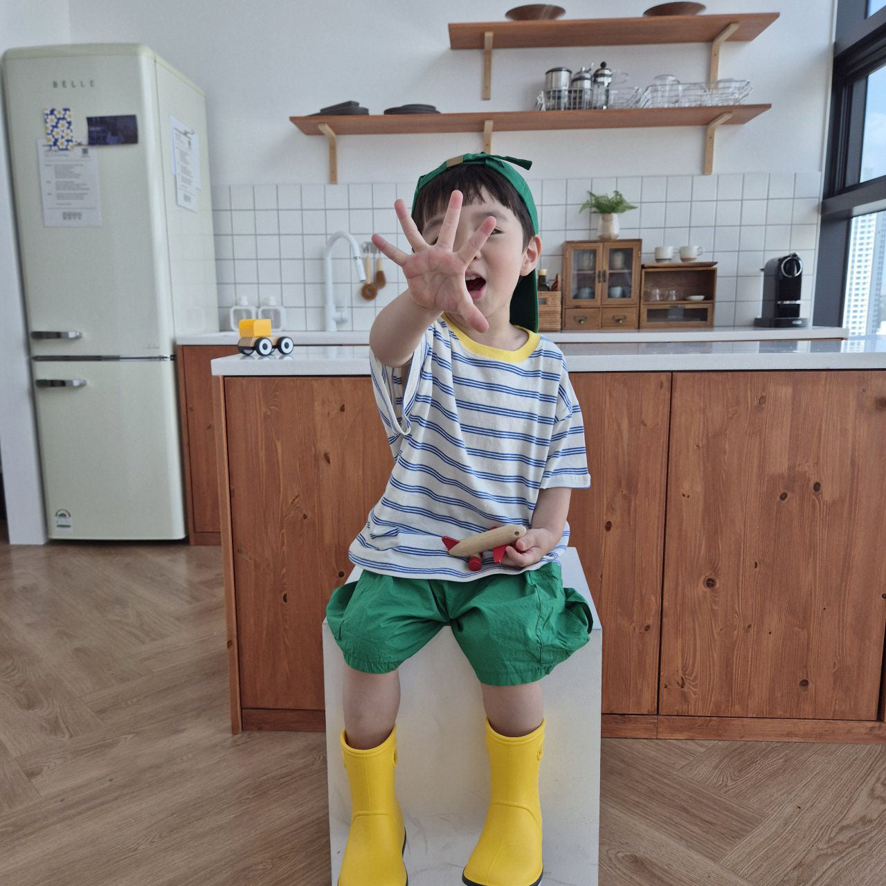 Toddler SS25 Side Pocket Shorts (2-7y)- Green - AT NOON STORE