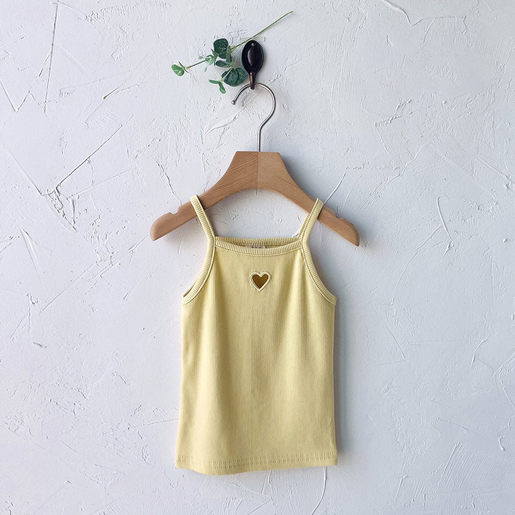 Toddler Milk SS25 Noodle Strap Heart Cut Out Top (1-7y) - 2 Colors - AT NOON STORE