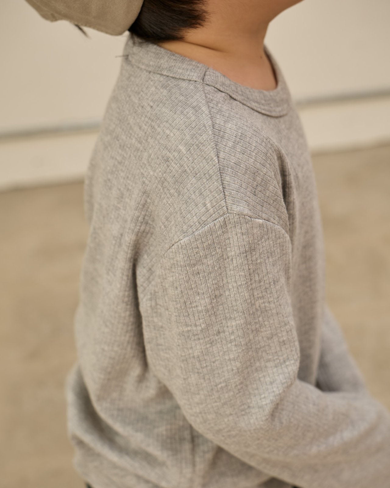 Toddler F25 Ribbed Long Sleeve Top (2-8y) - Heather Gary - AT NOON STORE