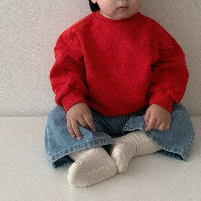 Toddler F25 Stitch Detail Long Sleeve Sweatshirt (10m-4y) - Red - AT NOON STORE