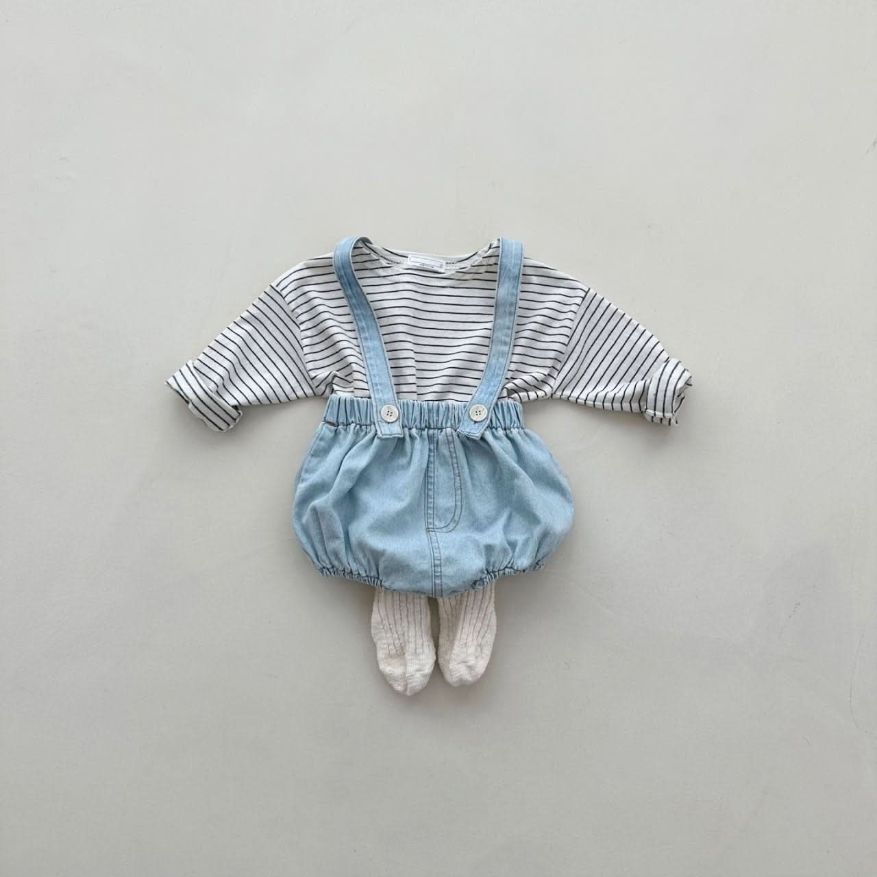 Baby Cotton Tee and Suspender Bloomer Set (3-18m) - 2 Colors - AT NOON STORE
