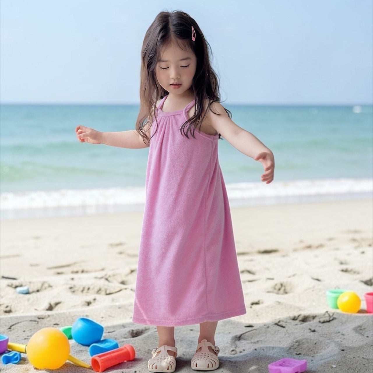 Toddler SS26 Terry Cloth Sleeveless Dress (1-7y)- 3 Colors - AT NOON STORE