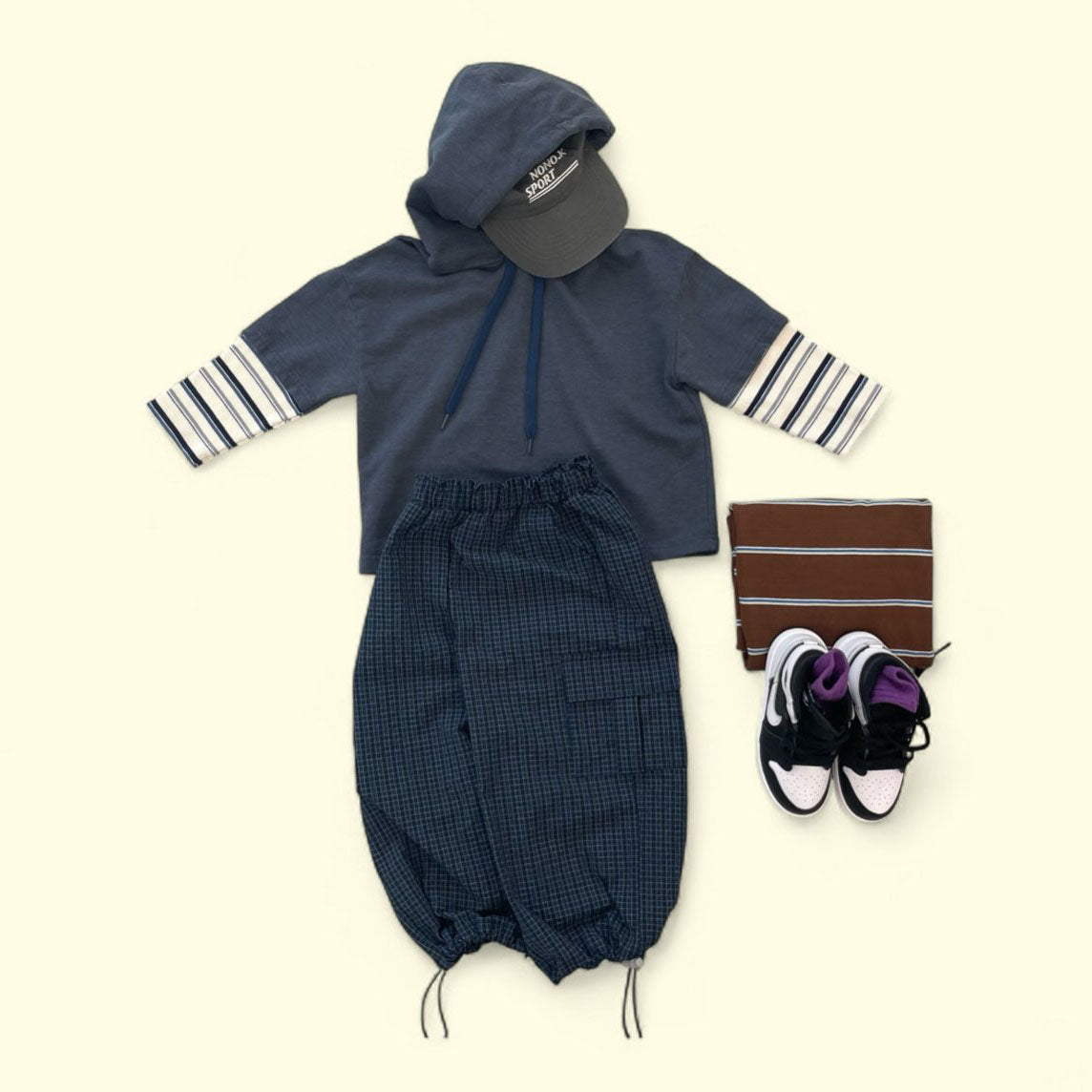 Toddler F25 Double Layer Hoodie (3-7y) - Navy - AT NOON STORE