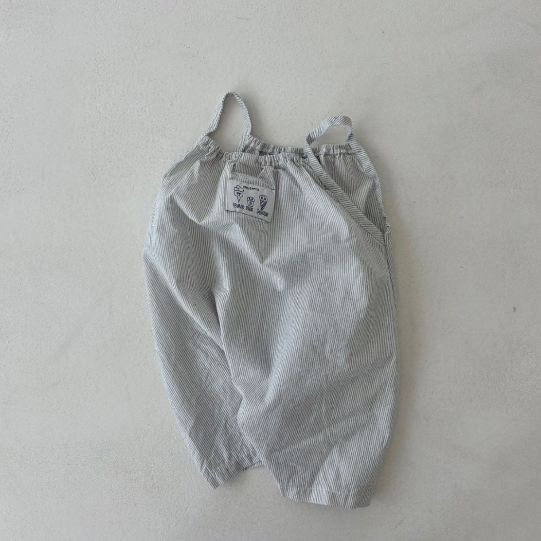 Baby Land SS25 Stripe Overalls (4-15m) - Sky Blue